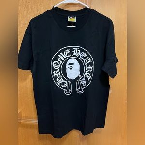 Bape Chrome Hearts T Shirt Black Size Large